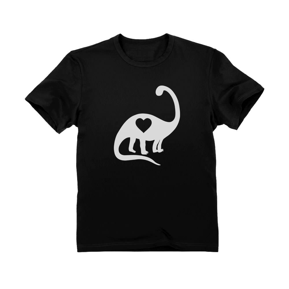 Love Dinosaur Heart Valentine's Day Gift Toddler Kids T-Shirt - Black 2