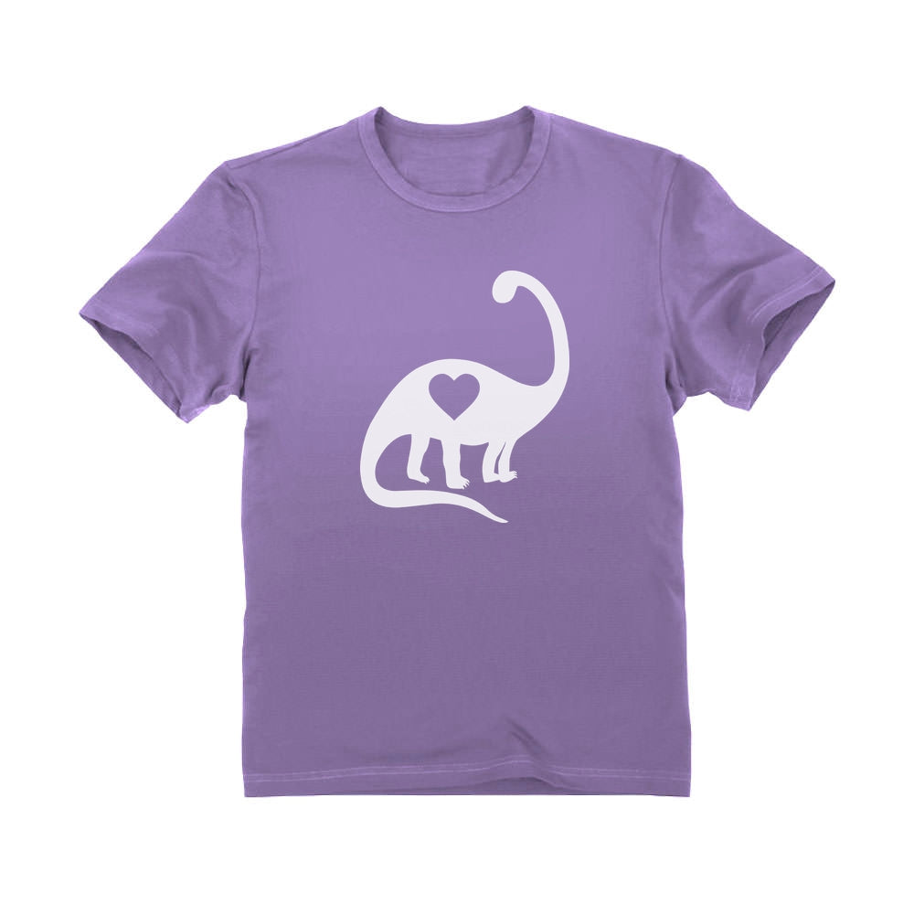 Love Dinosaur Heart Valentine's Day Gift Toddler Kids T-Shirt - Lavender 5