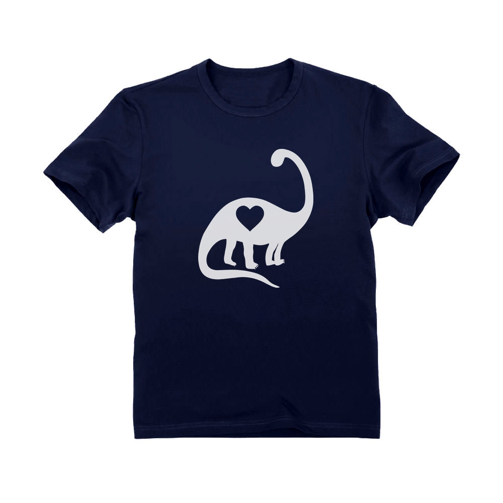 Love Dinosaur Heart Valentine's Day Gift Toddler Kids T-Shirt - Navy 4