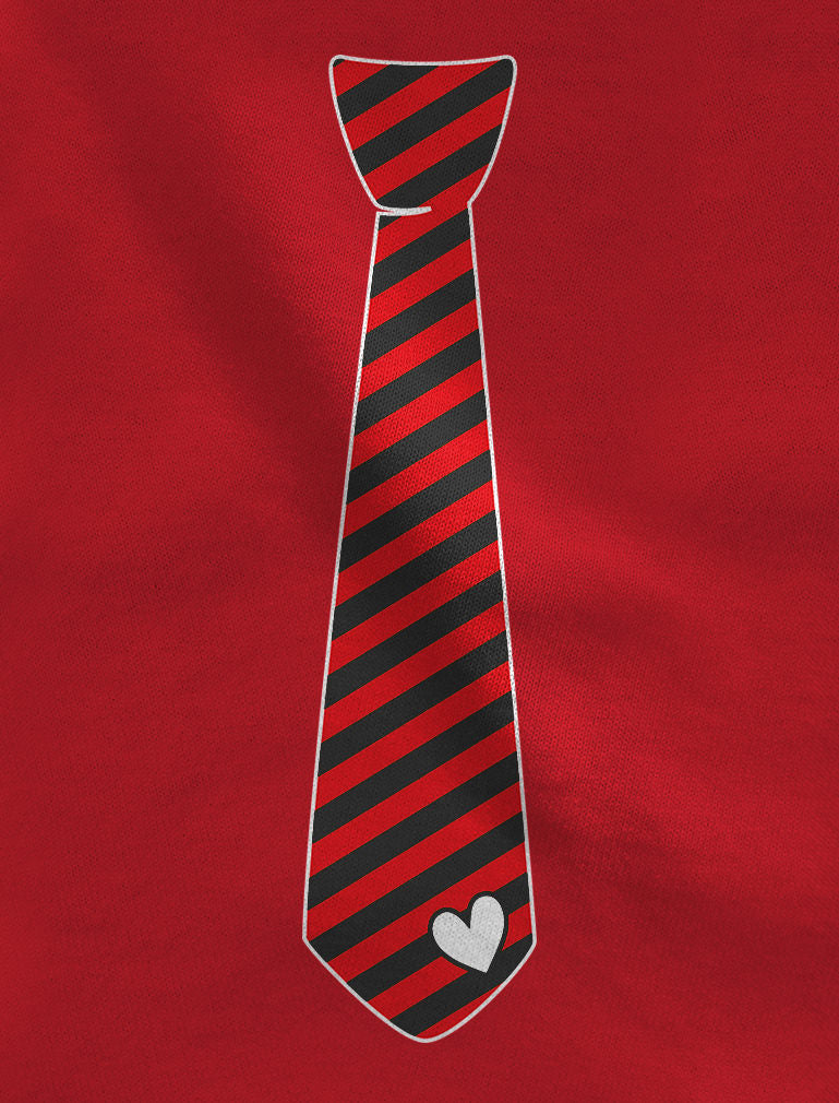 Red Stripes Heart Tie Love - Valentine's Day Toddler Kids T-Shirt - Gray 6
