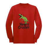 Heart Crusher T-Rex Love Valentine's Gift Youth Long Sleeve T-Shirt 