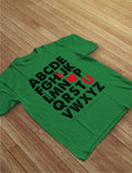 Valentine's Day Gift Alphabet ABC I Love You Toddler Kids T-Shirt 
