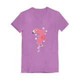 Flamingo 7th Birthday Gift Seven Year old Youth Girls' Fitted T-Shirt 