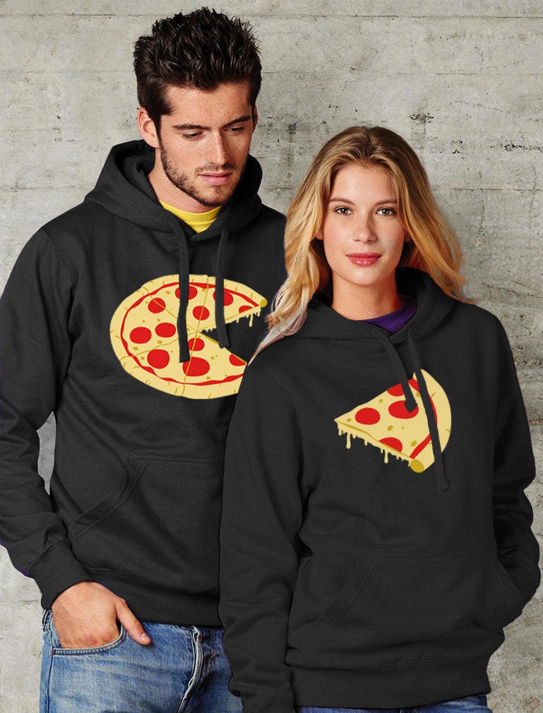 The Missing Piece Pizza & Slice - His and Hers Hoodies Matching Couple Gift Set 