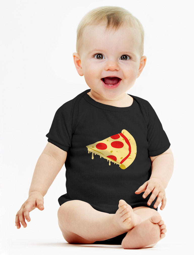 Pizza Pie & Slice Baby Bodysuit & Women's T-Shirt Matching Set Mom & Baby Set - Mom Black / Baby Black 5