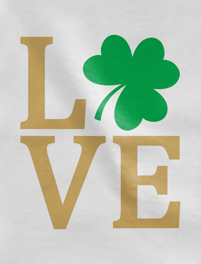 Irish Clover Love St Patrick's Day Cute Irish Baby Long Sleeve Bodysuit 