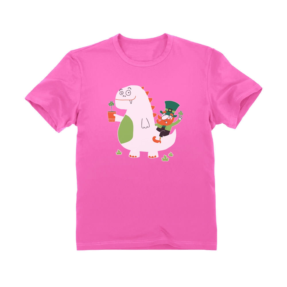 St. Patrick's Day Leprechaun Dragon Beer Toddler Kids T-Shirt - Pink 3