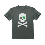 Irish Clover Skull Cool St. Patrick's Day Toddler Kids T-Shirt 