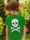 Irish Clover Skull Cool St. Patrick's Day Toddler Kids T-Shirt 