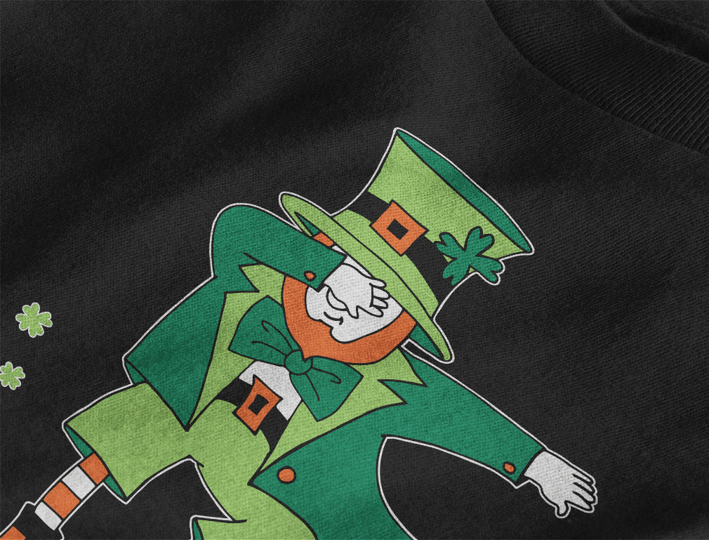 St. Patrick's Day Dabbing Leprechaun Youth Kids Long Sleeve T-Shirt - Green 4