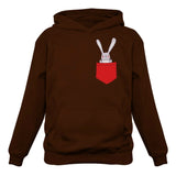Thumbnail Funny Pocket Easter Bunny Hoodie Brown 2