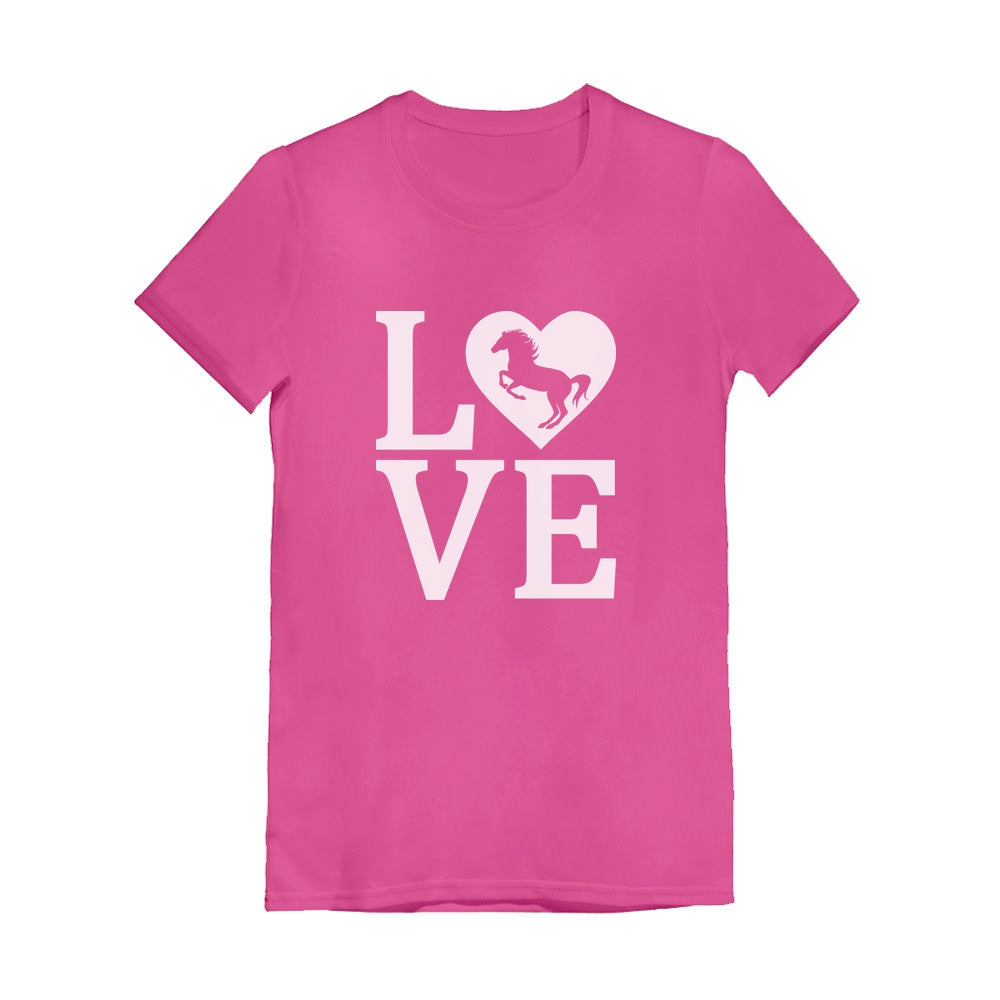 Love Horses Youth Kids Girls' Fitted T-Shirt 
