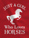 Thumbnail Just A Girl Who Love Horses Youth Kids Girls' Fitted T-Shirt Wow pink 7