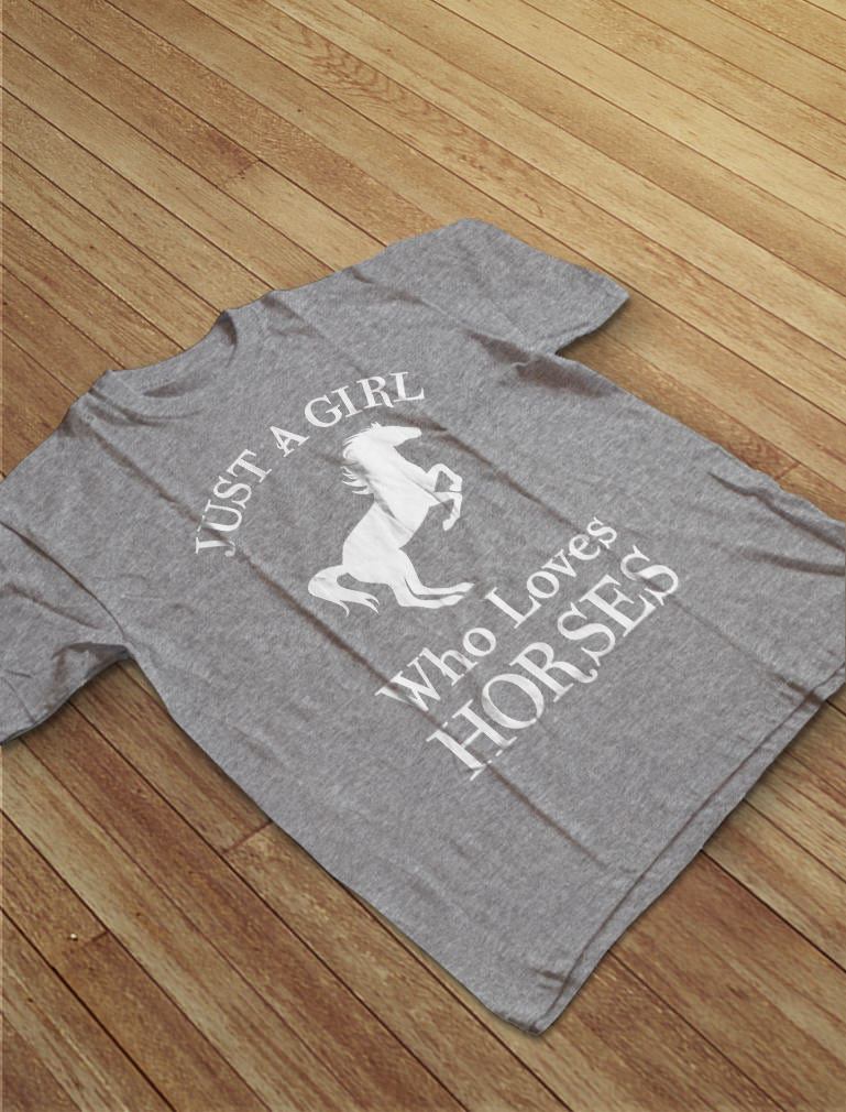 Just A Girl Who Love Horses Youth Kids T-Shirt - California Blue 4