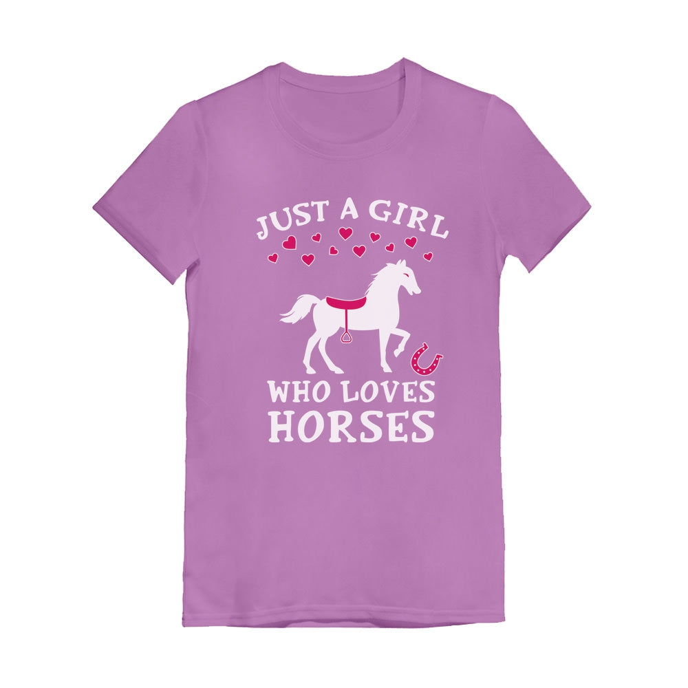 Just A Girl Who Love Horses Toddler Kids Girls' Fitted T-Shirt - Lavender 2