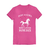 Thumbnail Just A Girl Who Love Horses Toddler Kids Girls' Fitted T-Shirt Wow pink 1