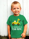Thumbnail St. Patrick's Day Clover Tractor Toddler Kids T-Shirt Gray 7