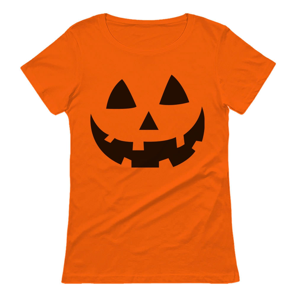 Halloween Pumpkin Face - Easy Costume Fun Smiling Head Women T-Shirt 