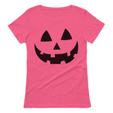 Thumbnail Halloween Pumpkin Face - Easy Costume Fun Smiling Head Women T-Shirt Pink 5