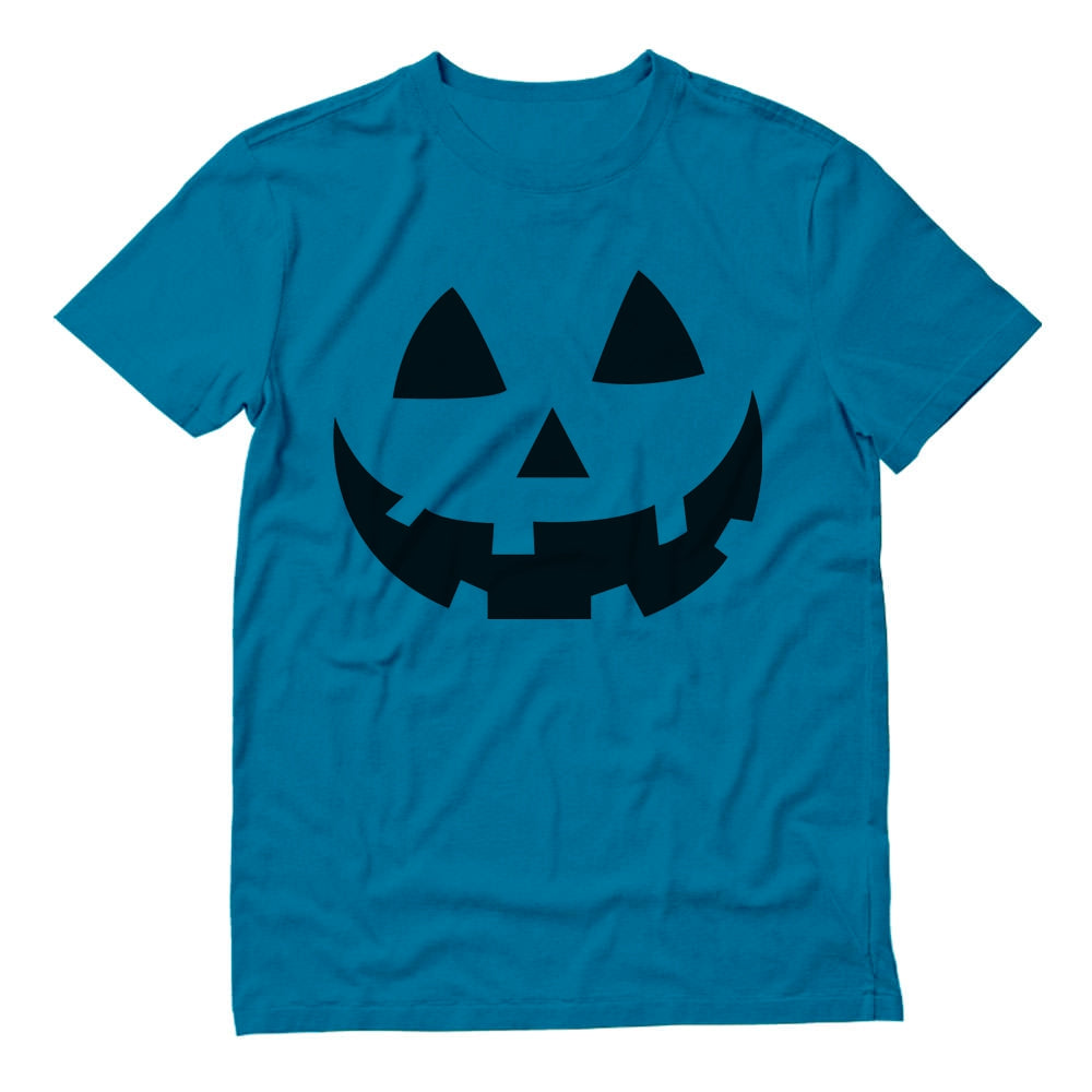 Halloween Pumpkin Face - Easy Costume Fun Smiling Head T-Shirt - Aqua 2