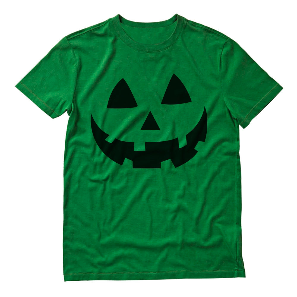 Halloween Pumpkin Face - Easy Costume Fun Smiling Head T-Shirt - Green 3