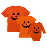 Jack O' Lantern Pumpkin Family Mom, Dad & Baby Matching Halloween Costume Set 