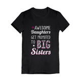 Thumbnail AWESOME Daughters To Big Sisters Youth Girls' Fitted T-Shirt Black 1