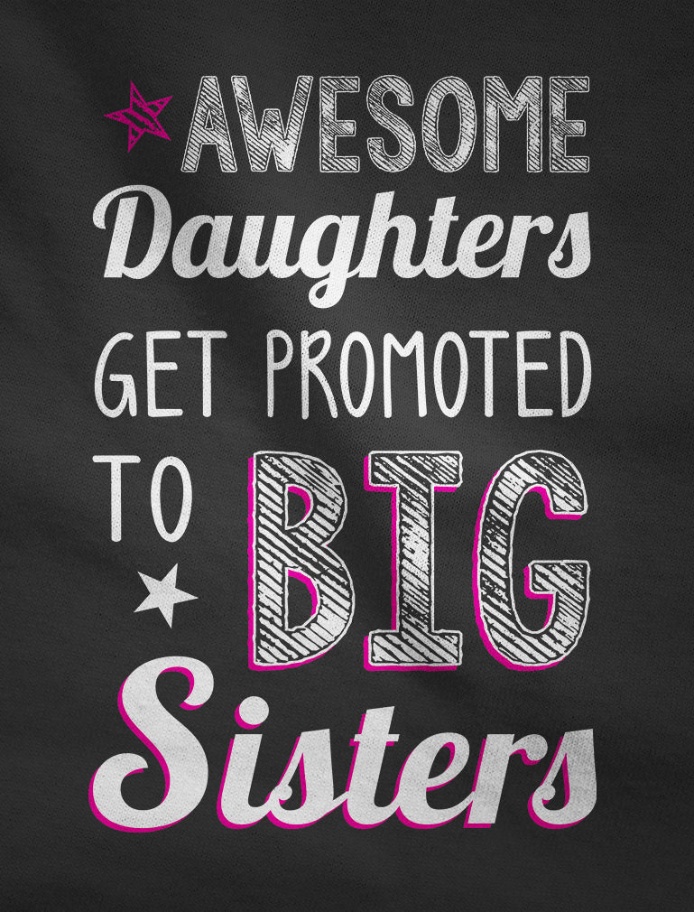 AWESOME Daughters To Big Sisters Toddler Girls' Fitted T-Shirt - Lavender 2