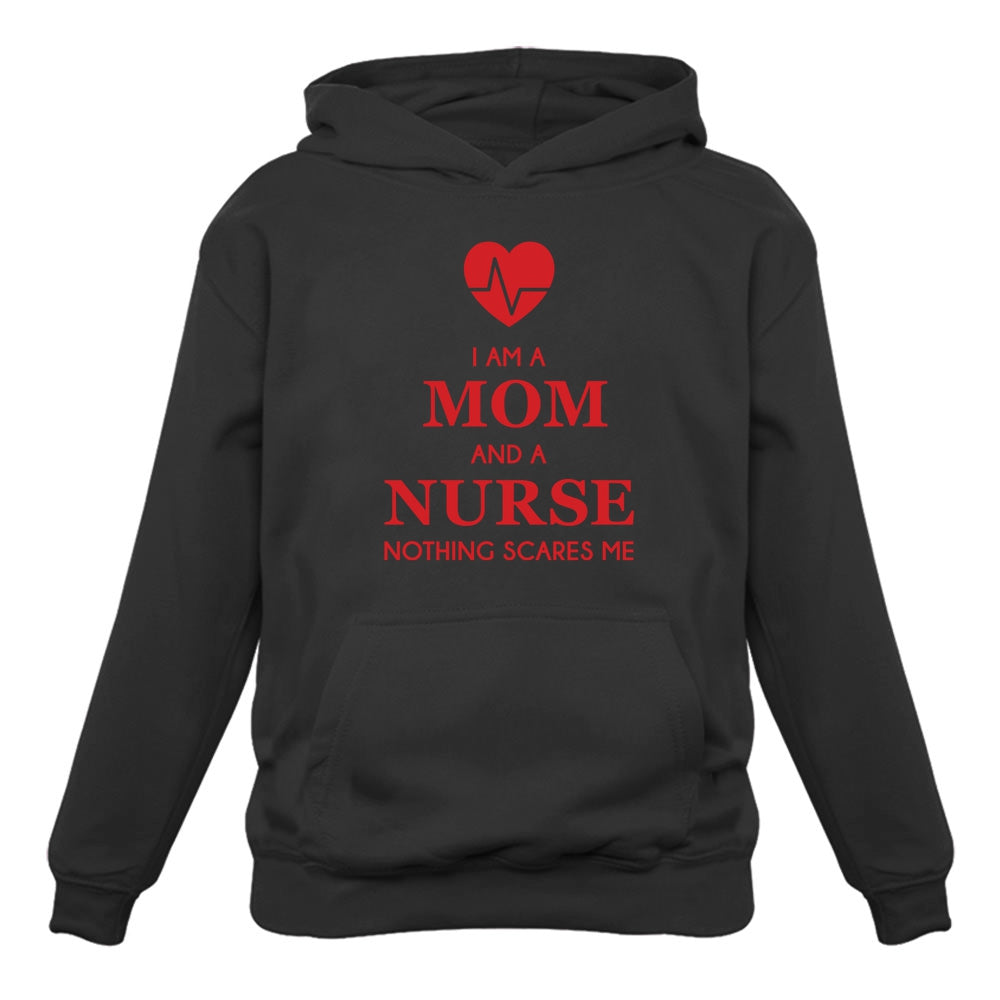 I Am A Mom And A Nurse Nothing Scares Me Women Hoodie - Black 3