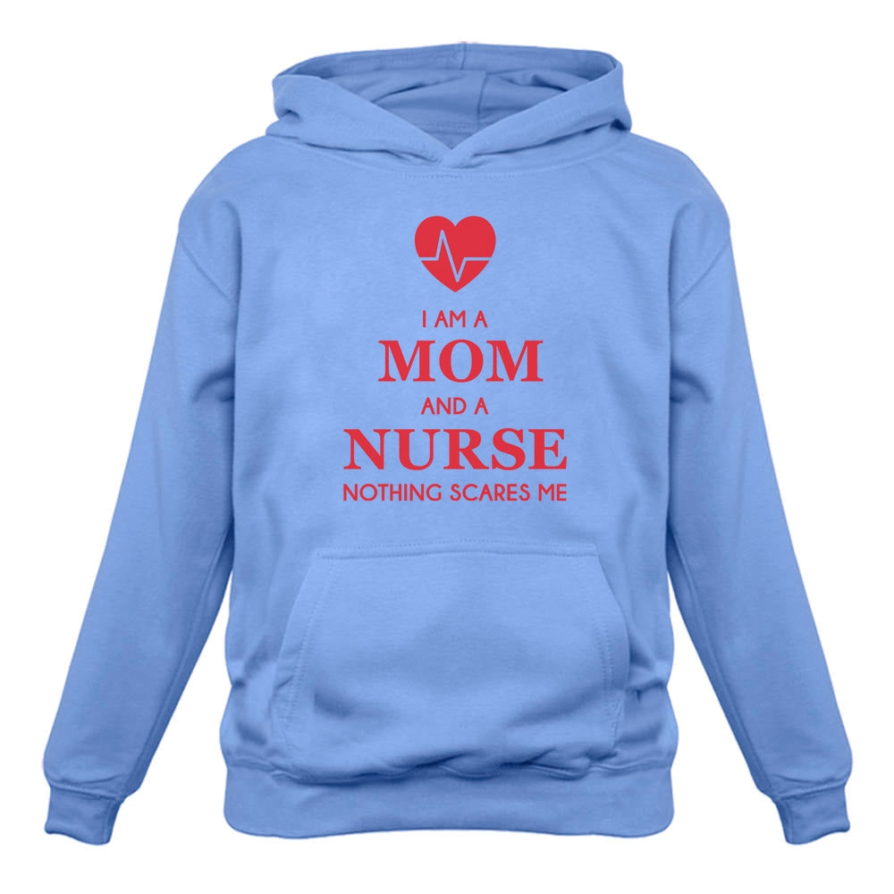 I Am A Mom And A Nurse Nothing Scares Me Women Hoodie - California Blue 4