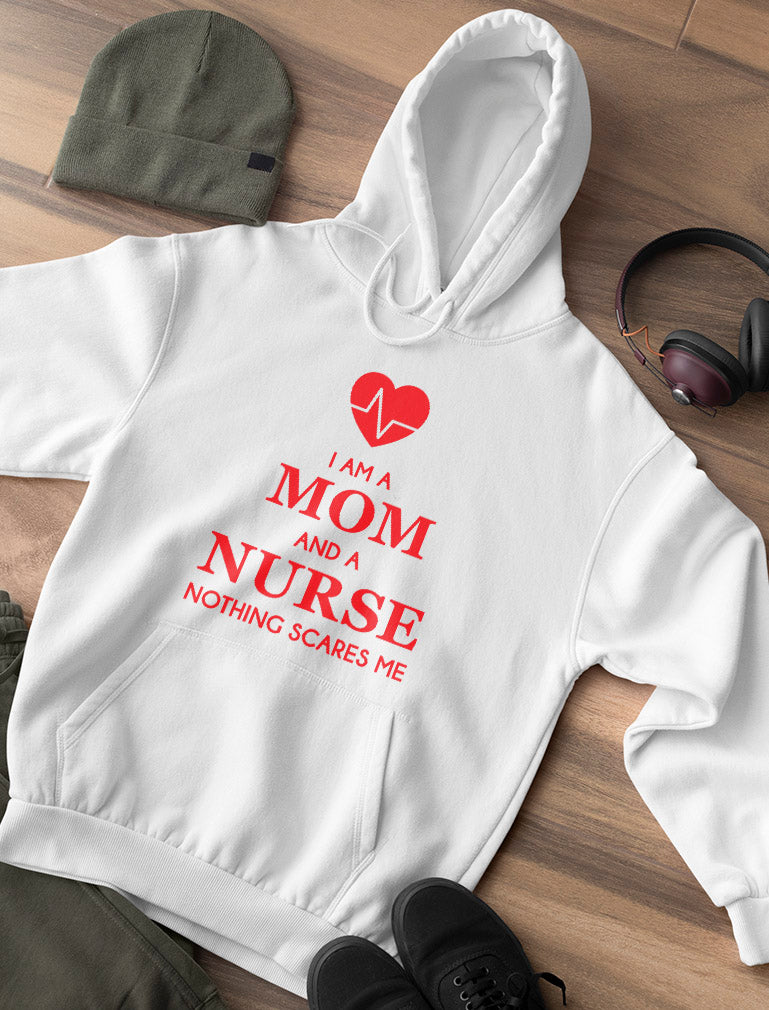 I Am A Mom And A Nurse Nothing Scares Me Women Hoodie - California Blue 8