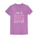 Thumbnail Elder Sibling Gift Idea - I'm The Big Sister - Cute Youth Kids Girls' Fitted T-Shirt Lavender 6