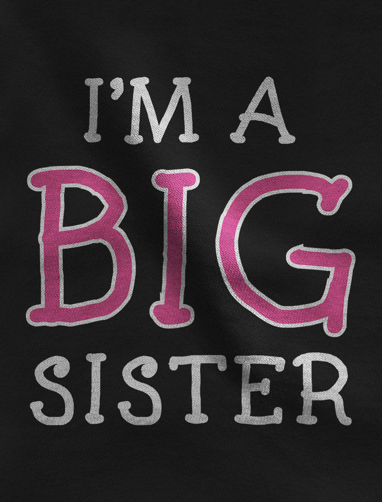 Elder Sibling Gift Idea - I'm The Big Sister - Cute Youth Kids Girls' Fitted T-Shirt - Lavender 7