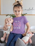 Thumbnail Elder Sibling Gift Idea - I'm The Big Sister - Cute Youth Kids Girls' Fitted T-Shirt Lavender 9