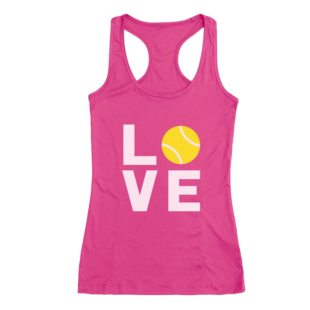 Love Tennis - Gift Idea for Tennis Fans Novelty Racerback Tank Top 