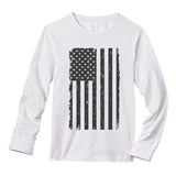 Thumbnail Distressed USA Flag Long Sleeve T-Shirt White 1