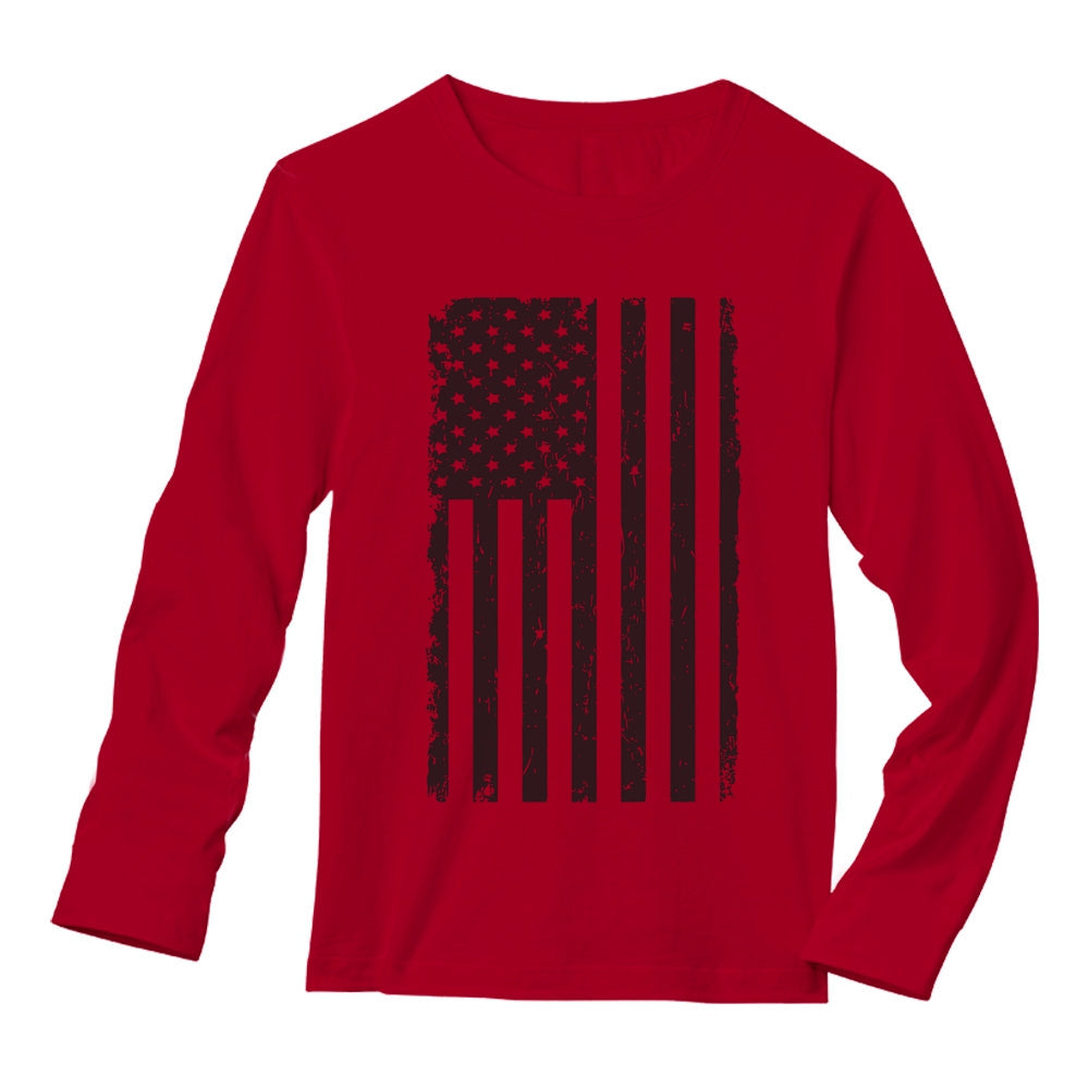 Distressed US Flag Long Sleeve T-Shirt USA Pride Tee Full Sleeves Distressed US Flag Long Sleeve T-Shirt USA Pride Tee Full Sleeves