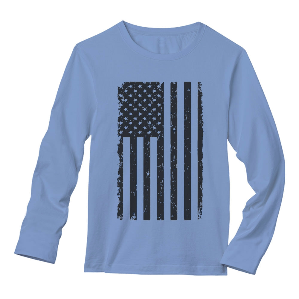 Distressed USA Flag Long Sleeve T-Shirt 