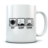 Thumbnail Eat Sleep Code - Funny Programmer Gift Idea Mug White 3