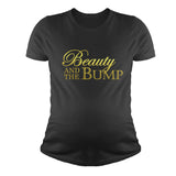 Thumbnail Beauty And The Bump - Funny Pregnancy Humorous Maternity Shirt Black 1