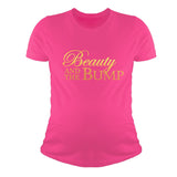 Thumbnail Beauty And The Bump - Funny Pregnancy Humorous Maternity Shirt Wow pink 2