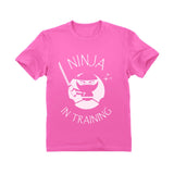 Thumbnail Ninja In Training Funny Cool Youth Kids T-Shirt Pink 2