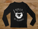 Ninja In Training Funny Cool Youth Kids Long Sleeve T-Shirt 