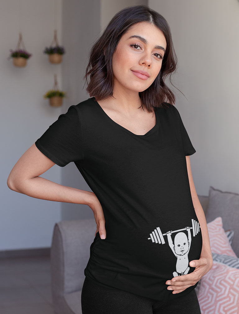 Reps for Mom - Very Cute Baby Lifter - Funny Pregnancy Maternity Shirt 