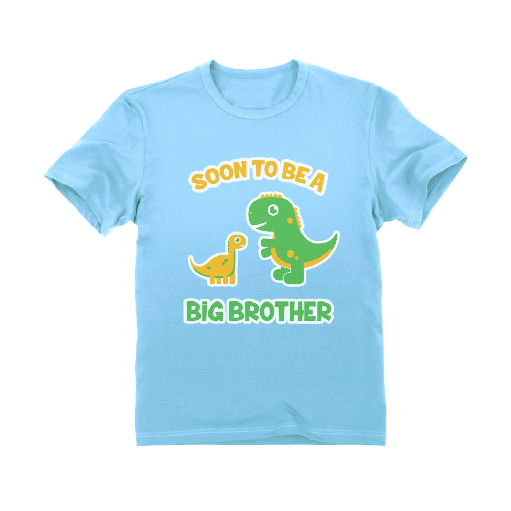 Soon To Be A Big Brother Best Gift - Dinosaur Raptor Youth Kids T-Shirt - California Blue 2