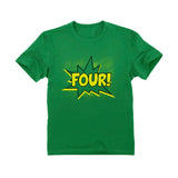 FOUR! Fourth Birthday - 4 Years Old Gift Idea Superhero Youth T-Shirt 