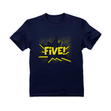 Thumbnail FIVE! Fifth Birthday - 5 Years Old Gift Idea Superhero Youth T-Shirt Navy 6