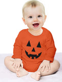 Thumbnail Cute Little Pumpkin Outfit Halloween Infant Jack O' Lantern Baby Bodysuit Orange 2