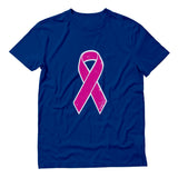 Thumbnail Distressed Pink Ribbon - Breast Cancer Awareness T-Shirt Blue 2