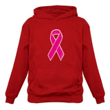 Thumbnail Distressed Pink Ribbon - Breast Cancer Awareness Women Hoodie Red 3